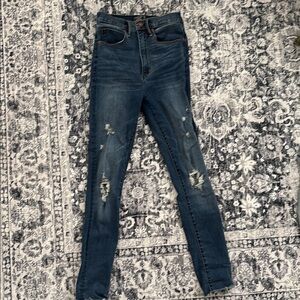 Women's Distressed Blue Jeans